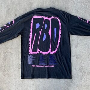 RBD Soy Rebelde Tour 2023 Long Sleeve Shirt Black Pink Purple Men's Medium